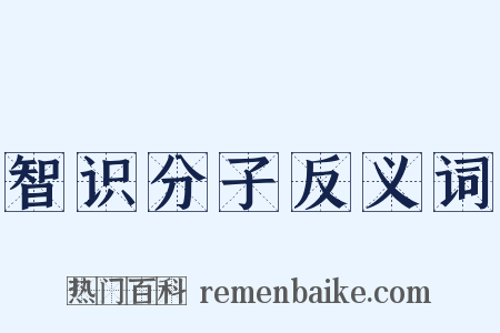 智识分子反义词是什么意思的图片